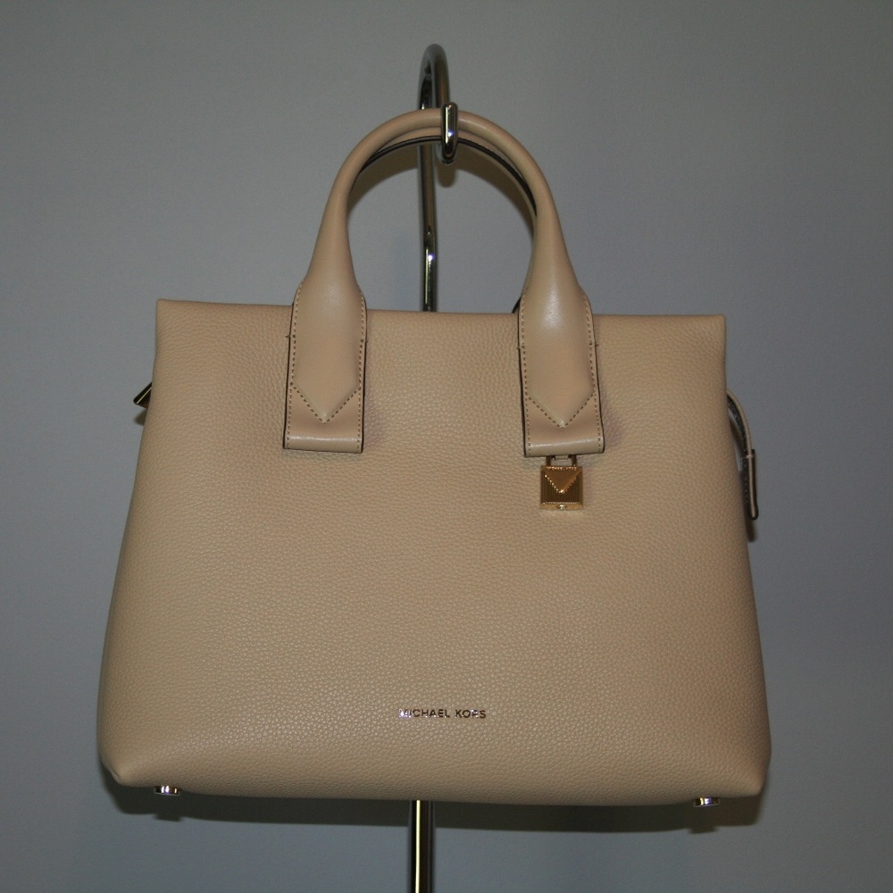 MICHAEL KORS ROLLINS LARGE SATCHEL OAT LEATHER